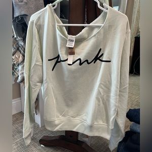 PINK OFF SHOULDER SWEATER